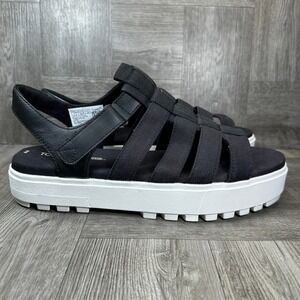 TOMS Diana Platform Sandals Womens 9 Black Strappy Lug Sole NEW